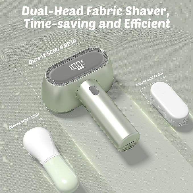 Fabric Shaver, Rechargeable Double-Head Lint Remover, Electric Lint Shaver and - Image 2