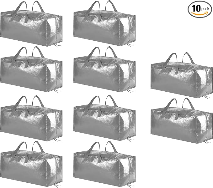 SpaceAid Heavy Duty Moving Bags, Extra Large Storage Totes W/Backpack Straps by SpaceAid