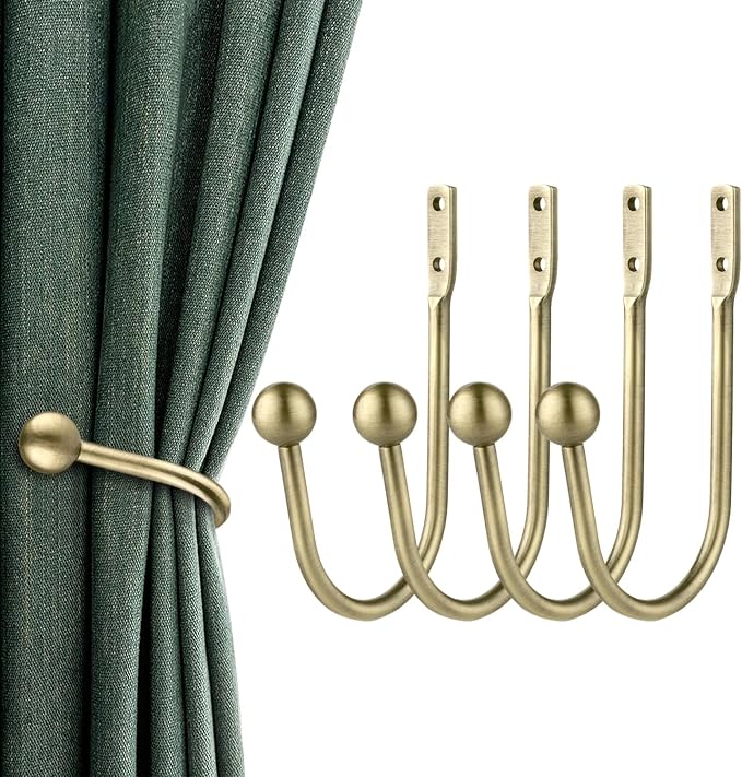 Curtain Holdbacks, Antique Brass by Gobutend