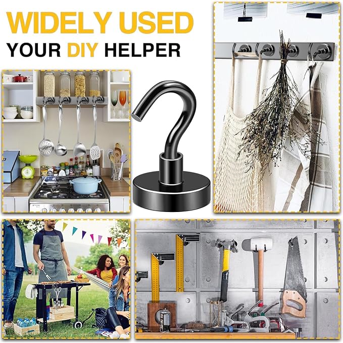DIYMAG Magnetic Hooks, 85lbs Heavy Duty Magnets - Image 6