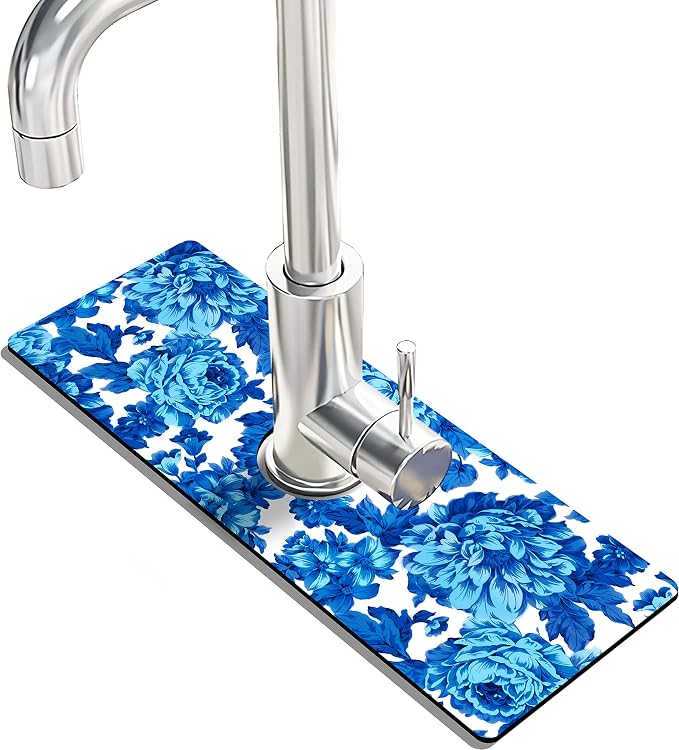 Kitchen Sink Splash Guard Faucet Mat Super Absorbent Fast Drying Mat Sink by THIDEAPE