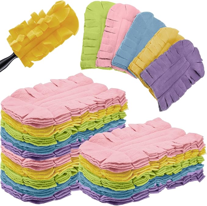 Zubebe 20 Pcs Reusable Duster Refills Fleece, Rainbow Colors | Soft Polyester by Zubebe
