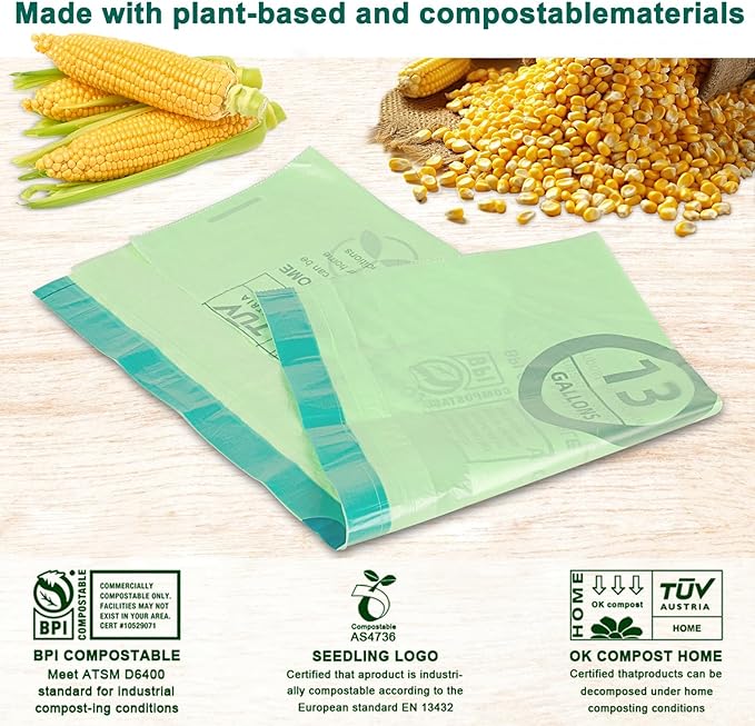 13 Gallon 100 Count Compostable Trash Bags - Image 6