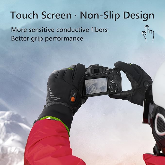 Heated Gloves for Men Women, Rechargeable Waterproof Heated Work Gloves with Arthritis Raynaud's Relief for Ski Golf Hiking Driving