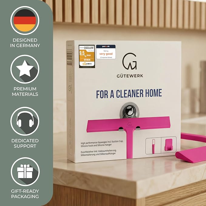 Silicone Shower Squeegee with 3-in-1 No-Drill Mount, Streak-Free & No-Squeak - Image 5