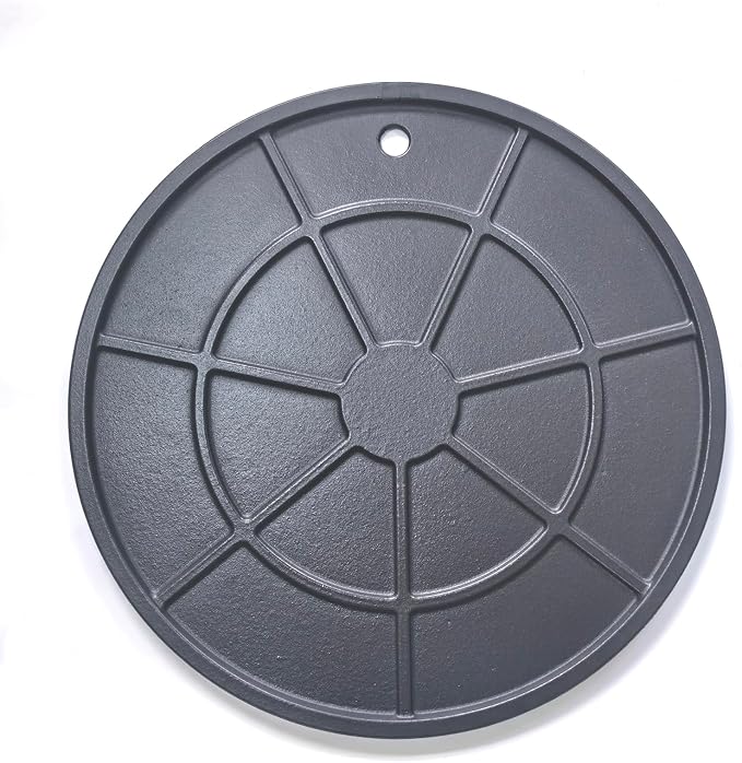 XL Round Pizza Steel 16.9" - 3D Cast Creates Gorgeous Crusts, Enamelled Cast Iron Baking Stone For Oven, Round Griddle, Speed & Even Heating Baking Steel Griddle,