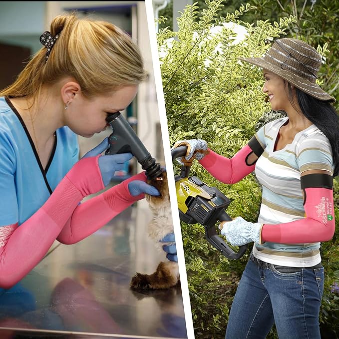 Schwer AIR-SKIN ANSI A6 Cut Resistant Arm Sleeves for Men & Women S901-P, Non-PFAS Arm Protectors for High Risk Work, Arm Protectors for Thin Skin, Gardening Sleeves for Farming, Lightweight