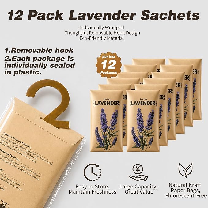 12 Pack Lavender Scented Sachets - Image 7