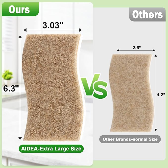 AIDEA XL Sponges Kitchen, Non-Scratch Dish Sponges | Large Natural Sponge - Image 2