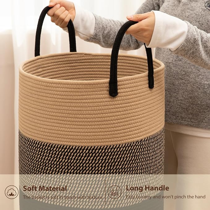 OIAHOMY 100L Nursery Hamper Laundry Basket Laundry Hamper Yellow/Black - Image 6