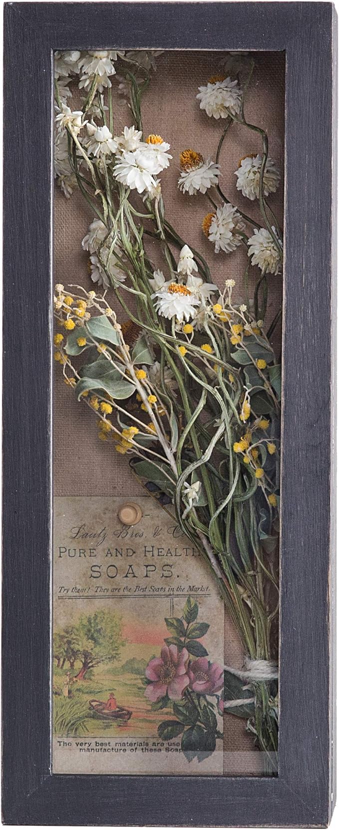 Freezing point Shadow Box Frame 5x12.5 Shadow Box Pin Display Case Cabinet Picture Frame with Linen Back Memorabilia Awards Medals Bouquet Badge Wedding Memory Box for Keepsakes Black Small Narrow
