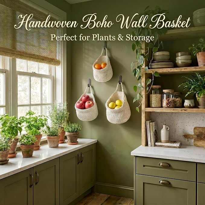Honeydak 3 Hanging Baskets, Cotton Rope - Image 6