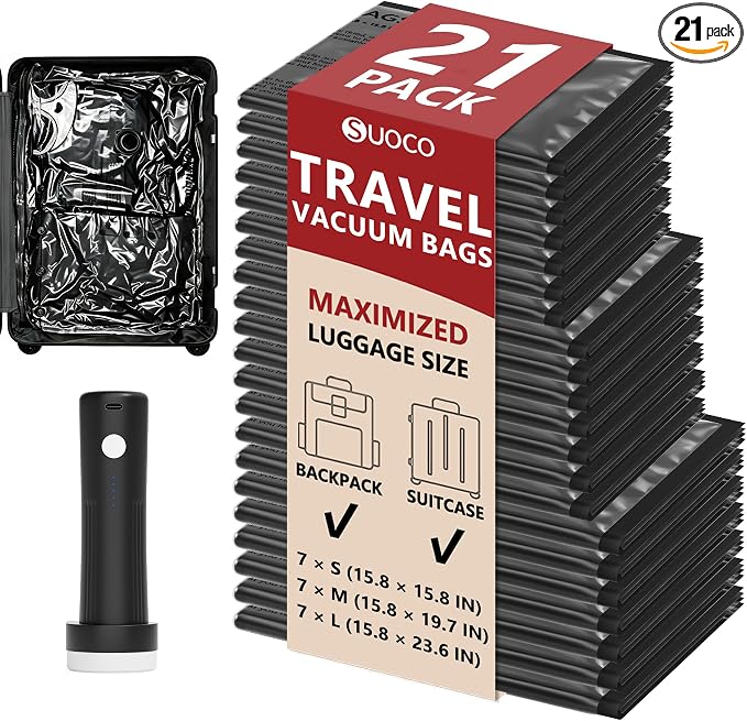 Travel Vacuum Bags for Clothing by SUOCO