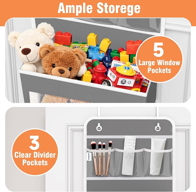 Over The Door Organizer Storage Large Capacity Hanging Bedroom Storage | 6 - Image 4