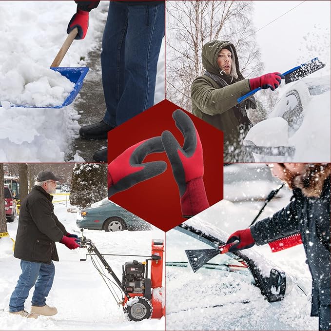LOCCEF 2 Pairs Winter Work Gloves for Men and Women, Freezer Gloves for Work Below Zero, Thermal Insulated, Super Grip