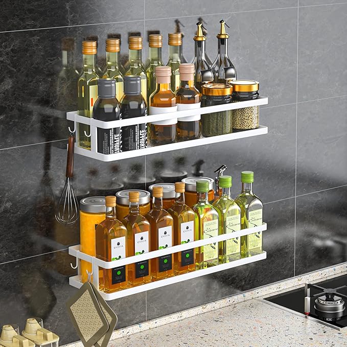 PUSDON 2-Pack 16.5" Extra Long Slim Shower Caddy, Adhesive Wall Mount Bathroom - Image 2