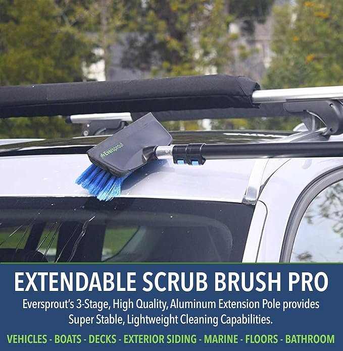 EVERSPROUT Scrub Brush, 1.5 to 3ft Pole, Rubber Bumper, No-Scratch | - Image 3