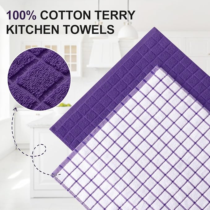 Homaxy Large Premium Cotton Kitchen Towels 16"x 28", 6 Pack - Image 2