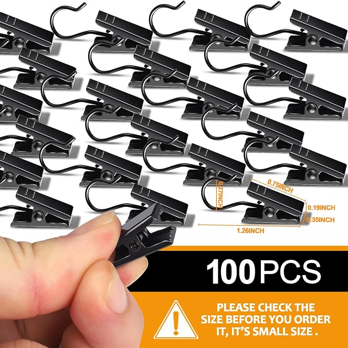 Teenitor 100 Pack Small Curtain Clips Curtain Hooks - Image 2
