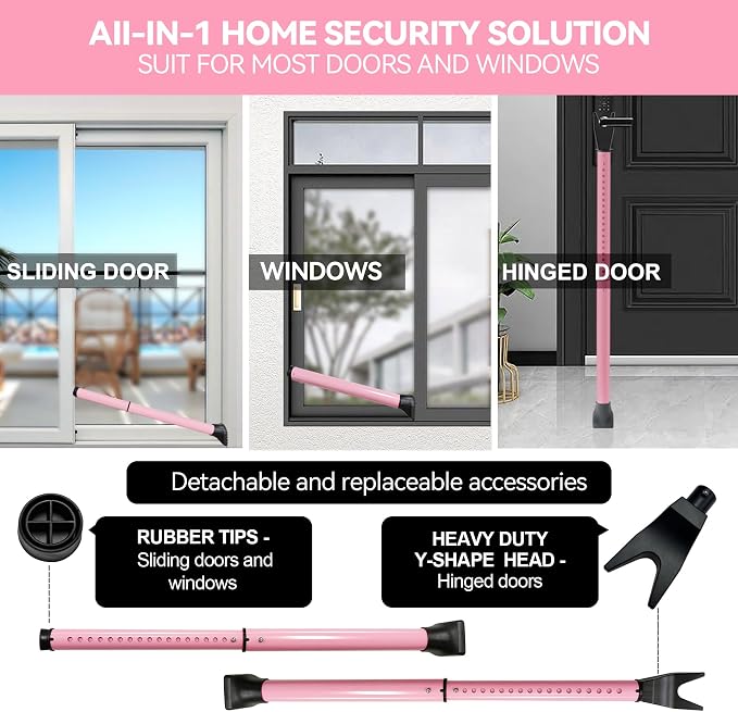 AceMining 1 Pack Door Security Bar, Patio Door Lock, 20-50 in, Window Security - Image 2