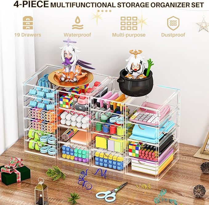 Acrylic Makeup Organizer with 19 Drawers, Storage Drawer Organizer | Bathroom - Image 7