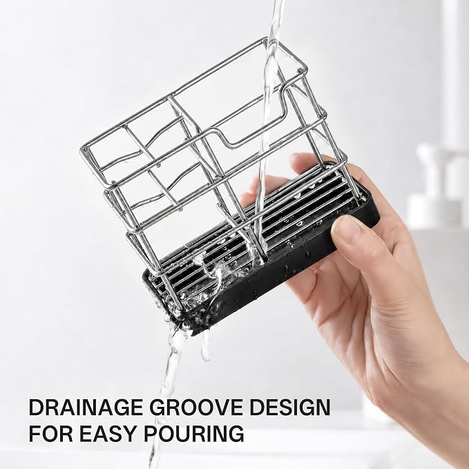 HBlife Toothbrush Holders for Bathrooms Silver, Small Stainless Steel Bathroom - Image 4