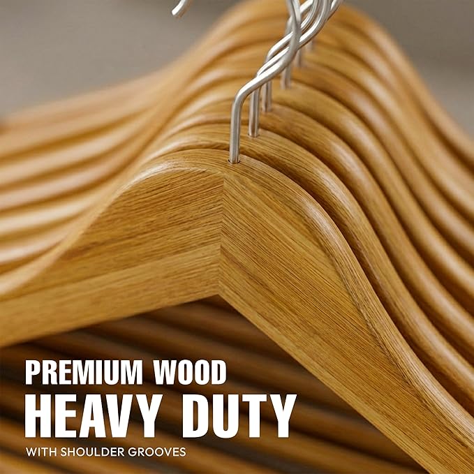 Utopia Home Wooden Hangers 10 Pack – Slim Suit Hangers Natural | 360° rotatable - Image 6