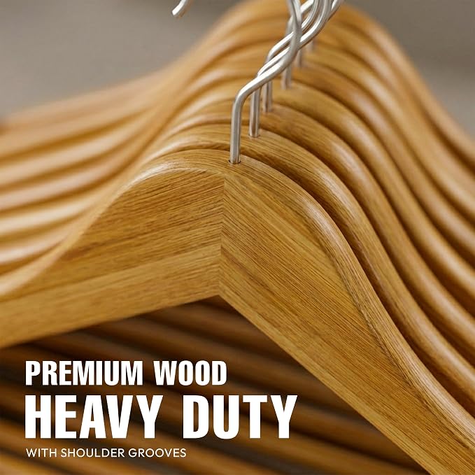 Utopia Home Wooden Hangers 90 Pack – Slim Suit Hangers Natural | 360° rotatable - Image 6