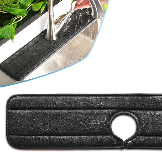 Ternal Original SINKMAT 24in XL Faucet Splash Guard Extra Long Microfiber Sink by TernalProducts