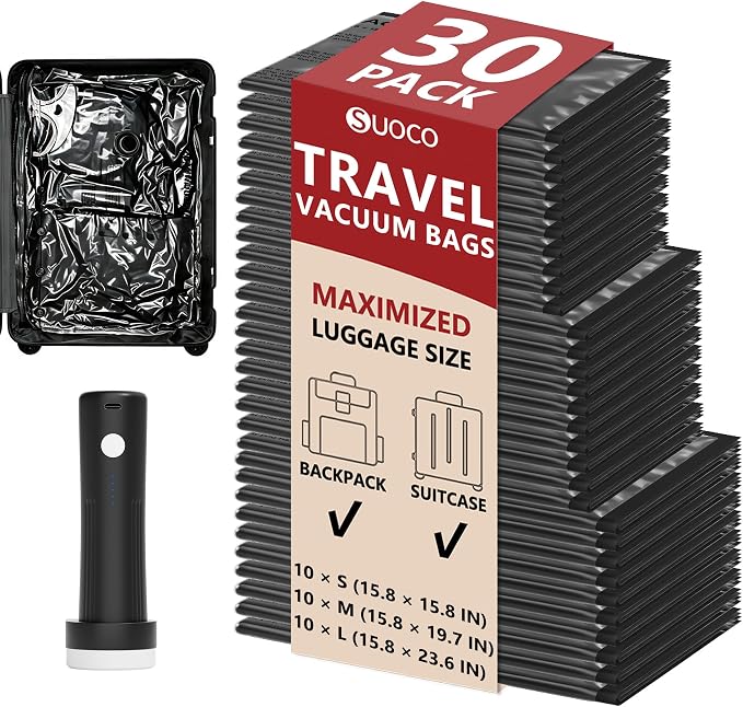 Travel Vacuum Bags for Clothing by SUOCO