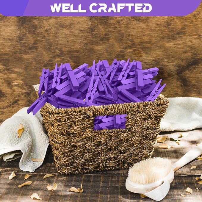 100 Pcs Purple Clothes pins - Image 4