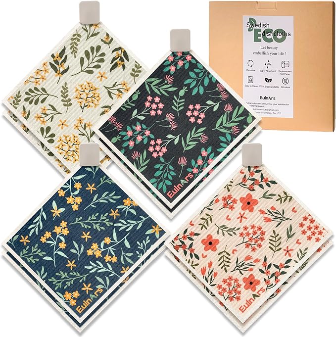 Eulnars Reusable Paper Towels, Swedish Dishcloths by Eulnars