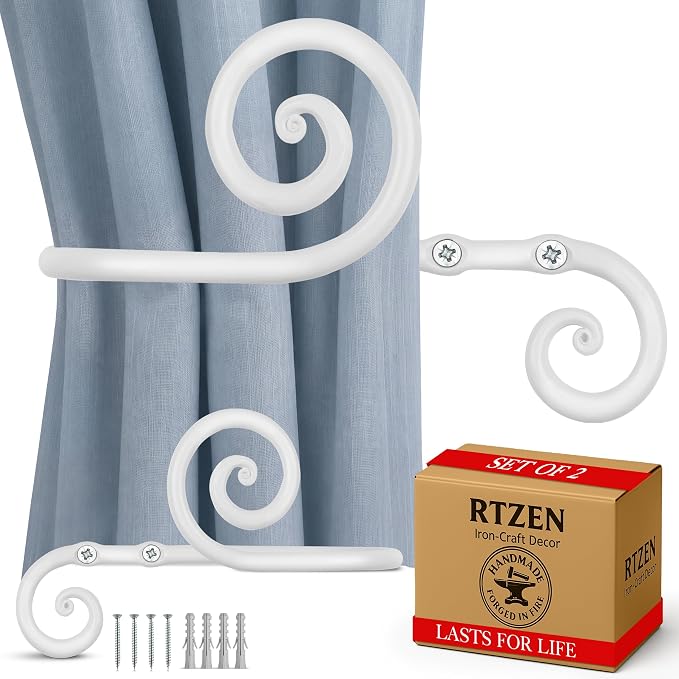 RTZEN Metal Curtain Tiebacks, Drapery Holders by RTZEN