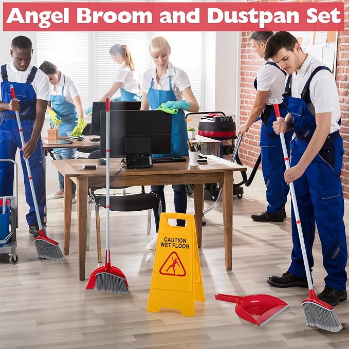 3 Pcs Broom and Dustpan Set, 54 Inch Indoor Angle Broom | Kitchen Cleaning - Image 7