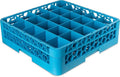 Carlisle FoodService Products Opticlean 25-Compartment Glass Rack with 1 Extender, Blue , 5.56"