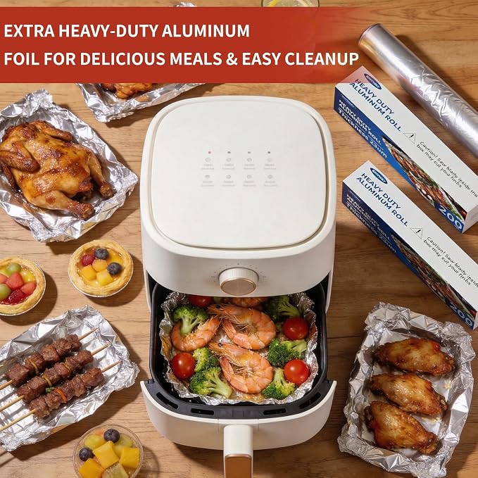 12inx200sqft Aluminum Foil Roll, 23 Micron Thick Food Safe Aluminum | Heavy - Image 7