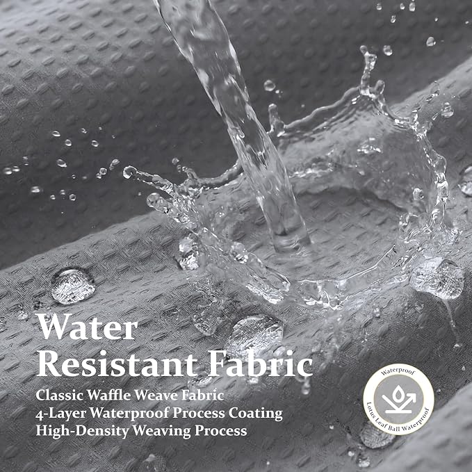 Dynamene Stall Waffle Shower Curtain 256 GSM Heavy Fabric 60x72 Grey/Gray - Image 8