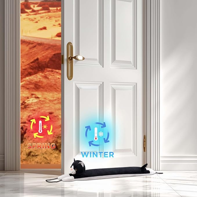 Sunolga Door Draft Stopper Blocks Hot and Cold Air, Weighted Sand and Cotton - Image 7