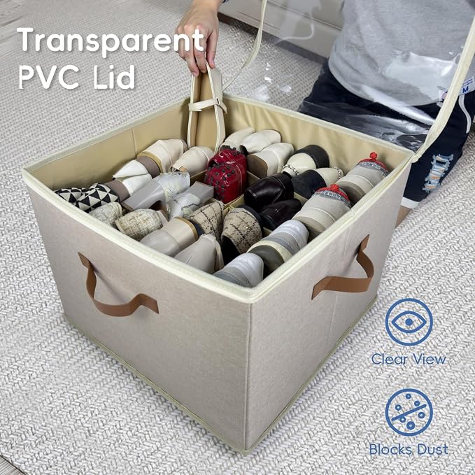  2 Pack Shoe Organizer Box – Large Capacity Shoe Storage - Image 4