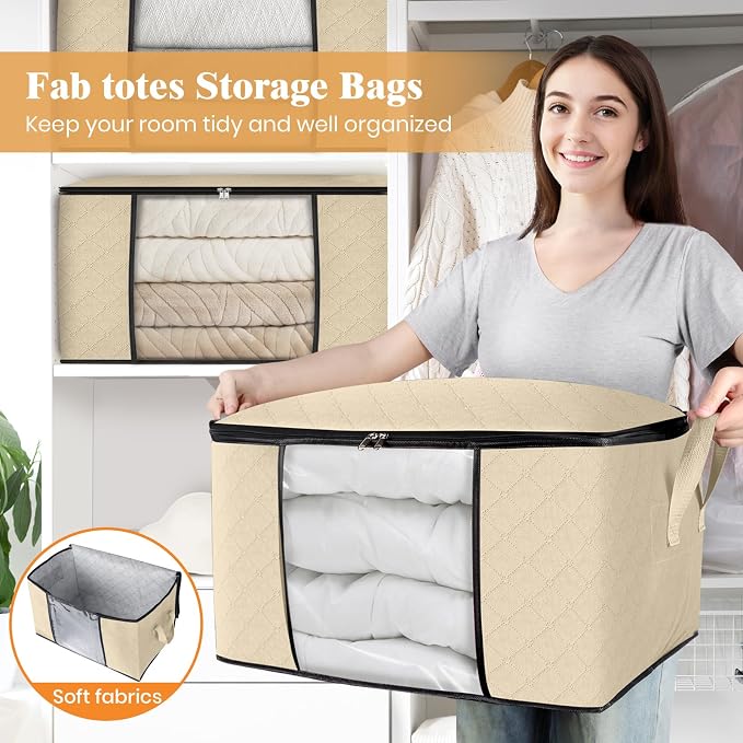 10 Pack Storage Bags for Clothes Blanket Storage Bins - Image 5