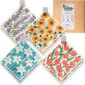 Eulnars Swedish Dishcloths for Kitchen, 8 Pack Flower Reusable Paper Towels by Eulnars
