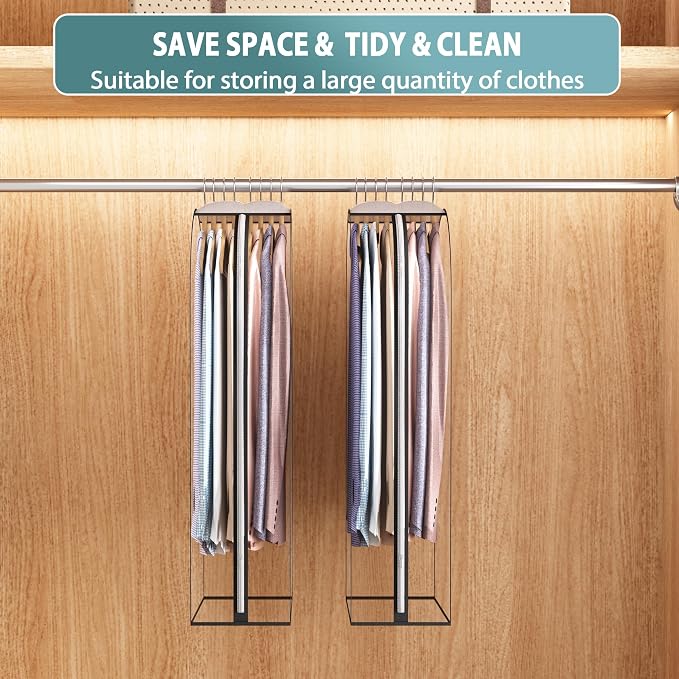 Liuoud Clear Garment Bags for Hanging Clothes 10” Gusseted, 2 Pack, 40” | Suit - Image 6