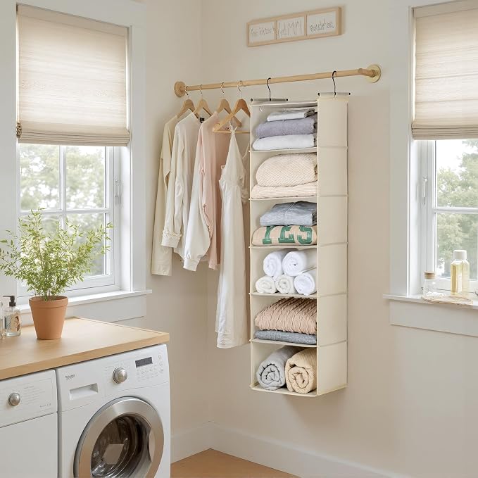 GRANNY SAYS 6-Shelf Hanging Closet Organizer, Foldable Storage, Keeps Clothes - Image 8