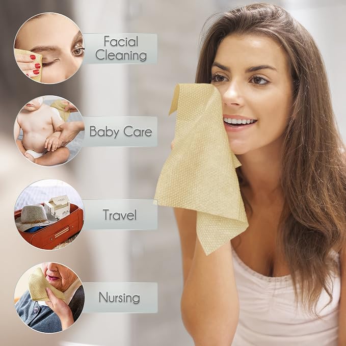 WOWOTEX Bamboo Rayon Disposable Face Towels - Image 6