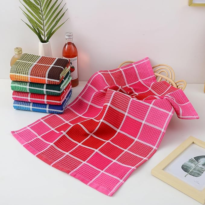Bright Large Kitchen Towels, 16 Inch x 26 Inch Buffalo Check Dish Towels - Image 7