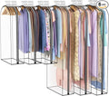 Liuoud Clear Garment Bags for Hanging Clothes 10” Gusseted, 6 Pack, 40”&60” | by Liuoud