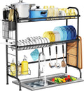 HOWDIA 3-Tier Over The Sink Dish Drying Rack, Stainless Steel Dish Rack | by HOWDIA