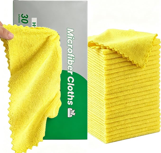 30 Pack Microfiber Cleaning Cloths, Dish Towels by CleanHappyLivePretty