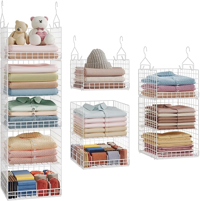 Yuyetuyo 5 Tier Hanging Closet Organizer Separable Hanging Closet Shelves by Yuyetuyo