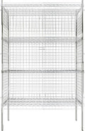 Commercial Grade NSF Listed Metal Wire Mesh Storage Chrome Security Cage Kit, 24" x 48" x 74", Perfect for Warehouse, Grocery Store, Restaurant, Dishroom